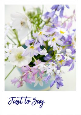 Floral greeting card "Just to say" at SAH Floral Boutique