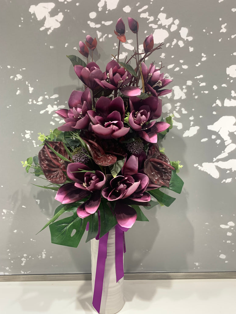 Purple Silk Vase