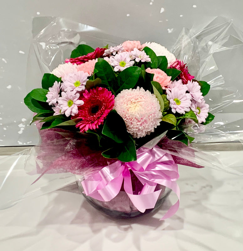 Fish Bowl Vase of Flowers