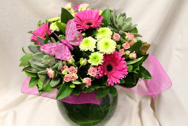 Fish Bowl Vase of Flowers