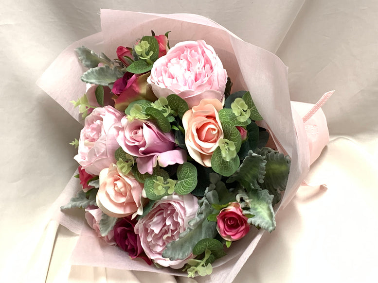 Pink Silk Rose mix bouquet